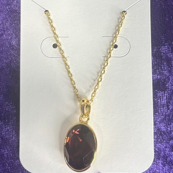 GOLD GARNET NECKLACE - Picture 3 of 3
